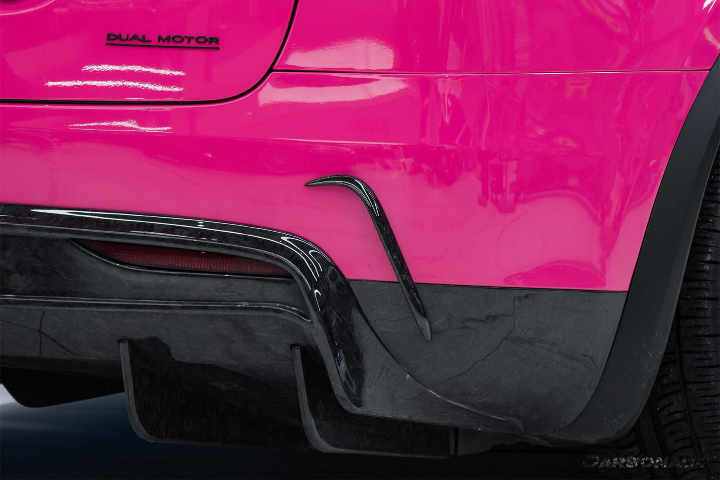 2016-2021 Tesla Model X SUV RZS Style Carbon Fiber Rear Bumper Canards