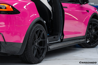 2016-2021 Tesla Model X SUV RZS Style Carbon Fiber Side Skirts