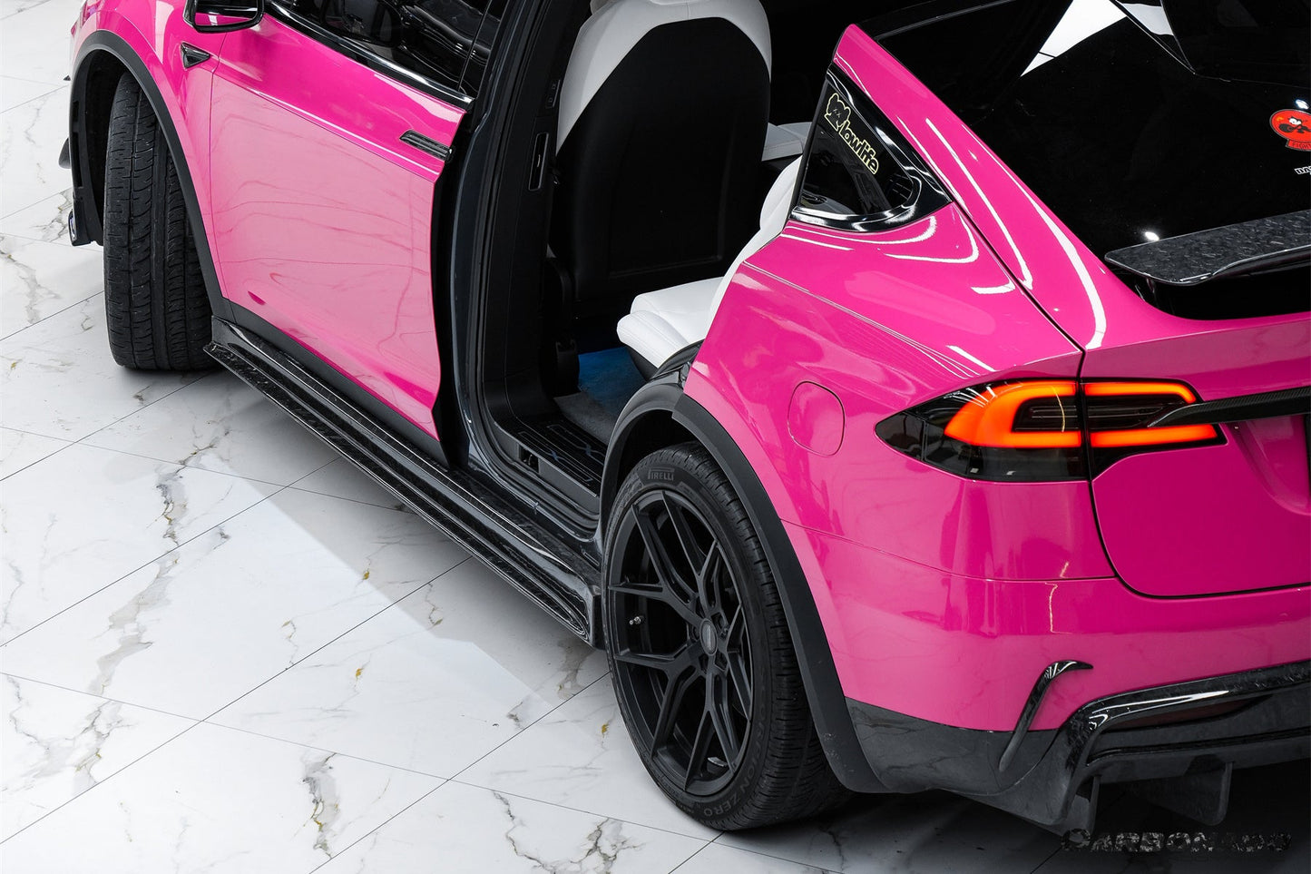 2016-2021 Tesla Model X SUV RZS Style Carbon Fiber Side Skirts