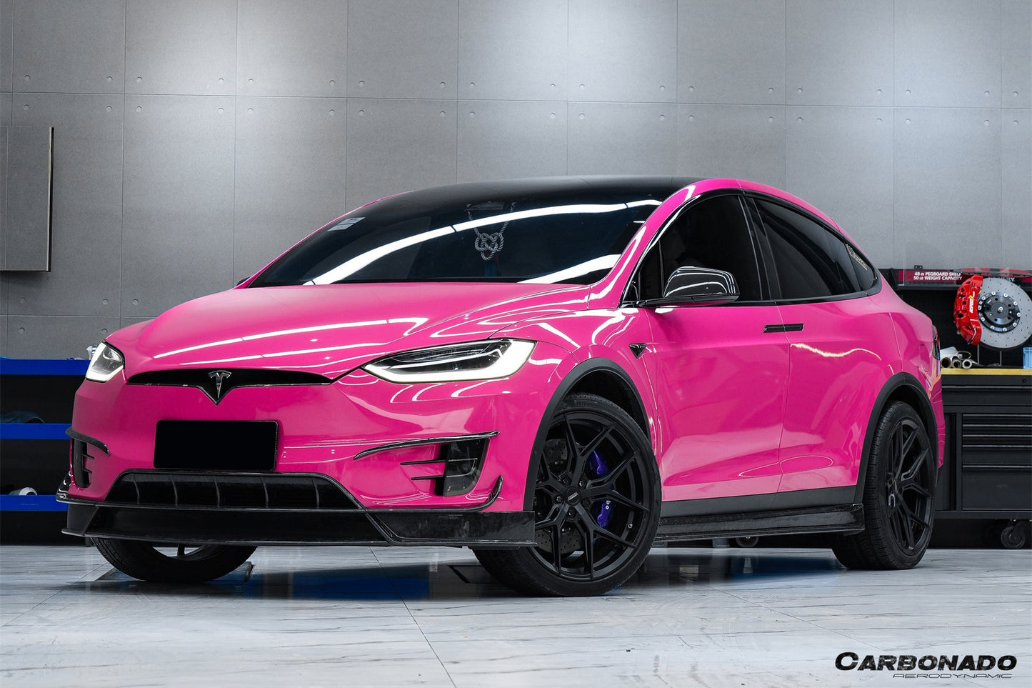 2016-2021 Tesla Model X SUV RZS Style Carbon Fiber Front Canards