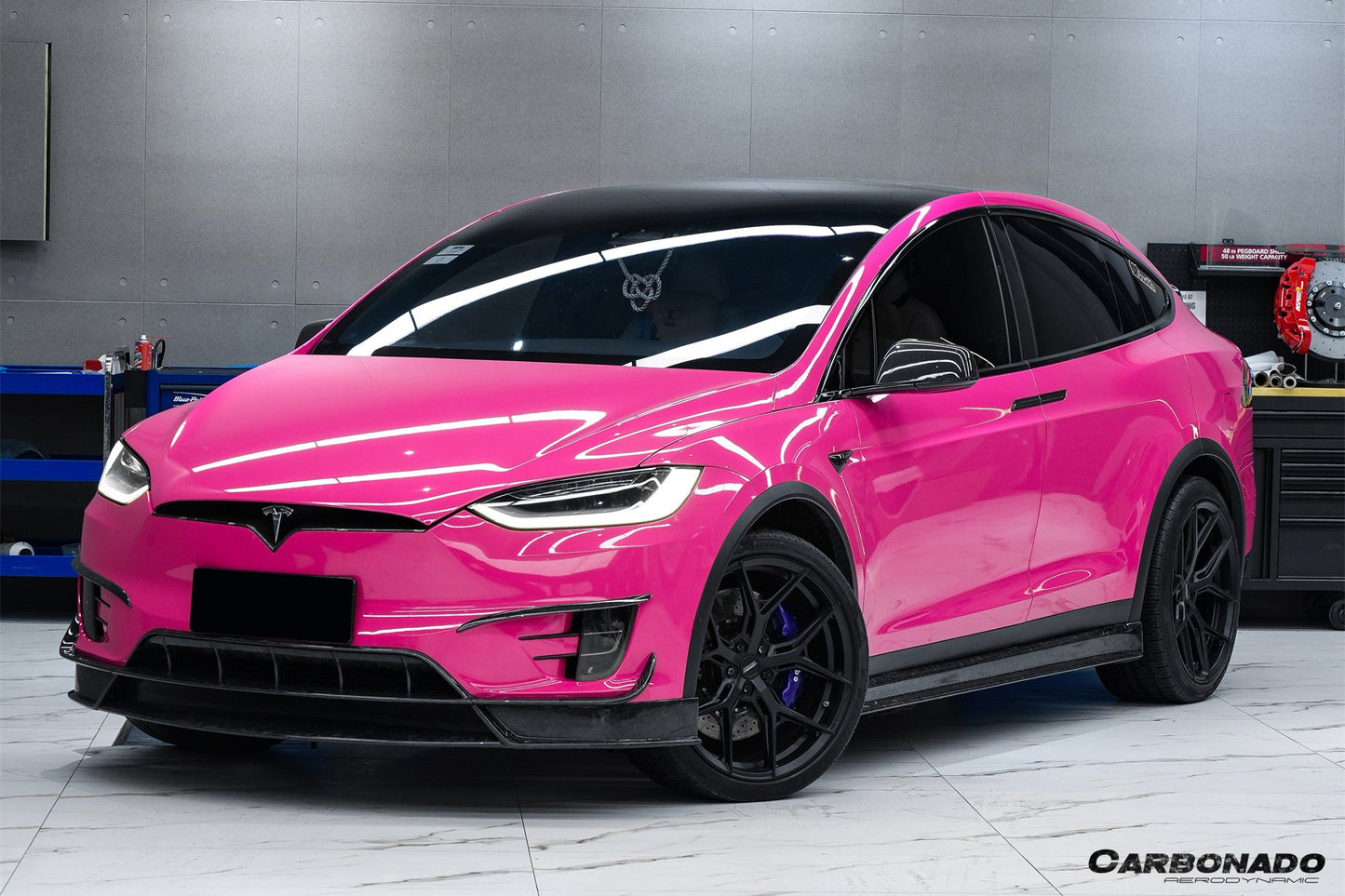 2016-2021 Tesla Model X SUV RZS Style Carbon Fiber Side Skirts