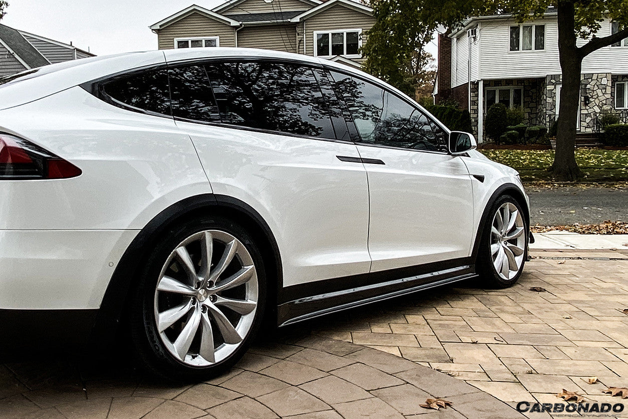 2016-2021 Tesla Model X SUV RZS Style Carbon Fiber Side Skirts