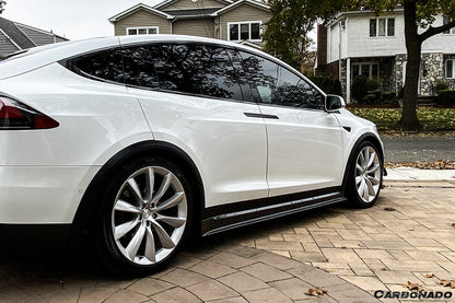 2016-2021 Tesla Model X SUV RZS Style Carbon Fiber Side Skirts