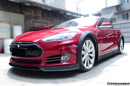 2012-2015 Tesla S Pre-facelift RS Style Carbon Fiber Front Lip With Undertray