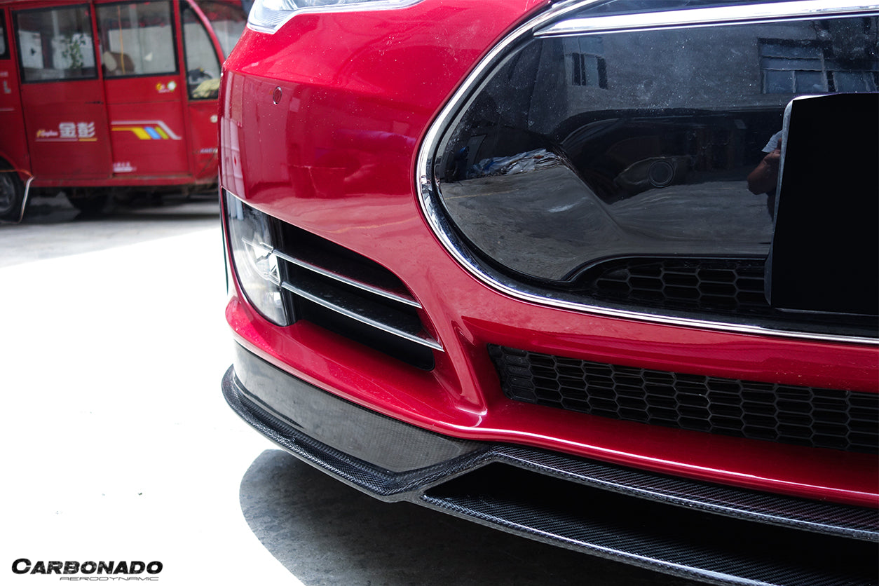 2012-2015 Tesla S Pre-facelift RS Style Carbon Fiber Front Lip With Undertray