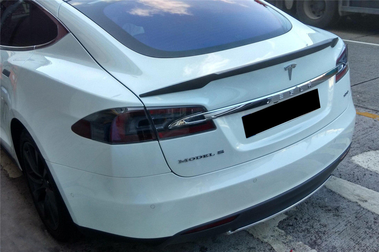 2012-2015 Tesla S Pre-facelift RS Style Carbon Fiber Trunk Spoiler