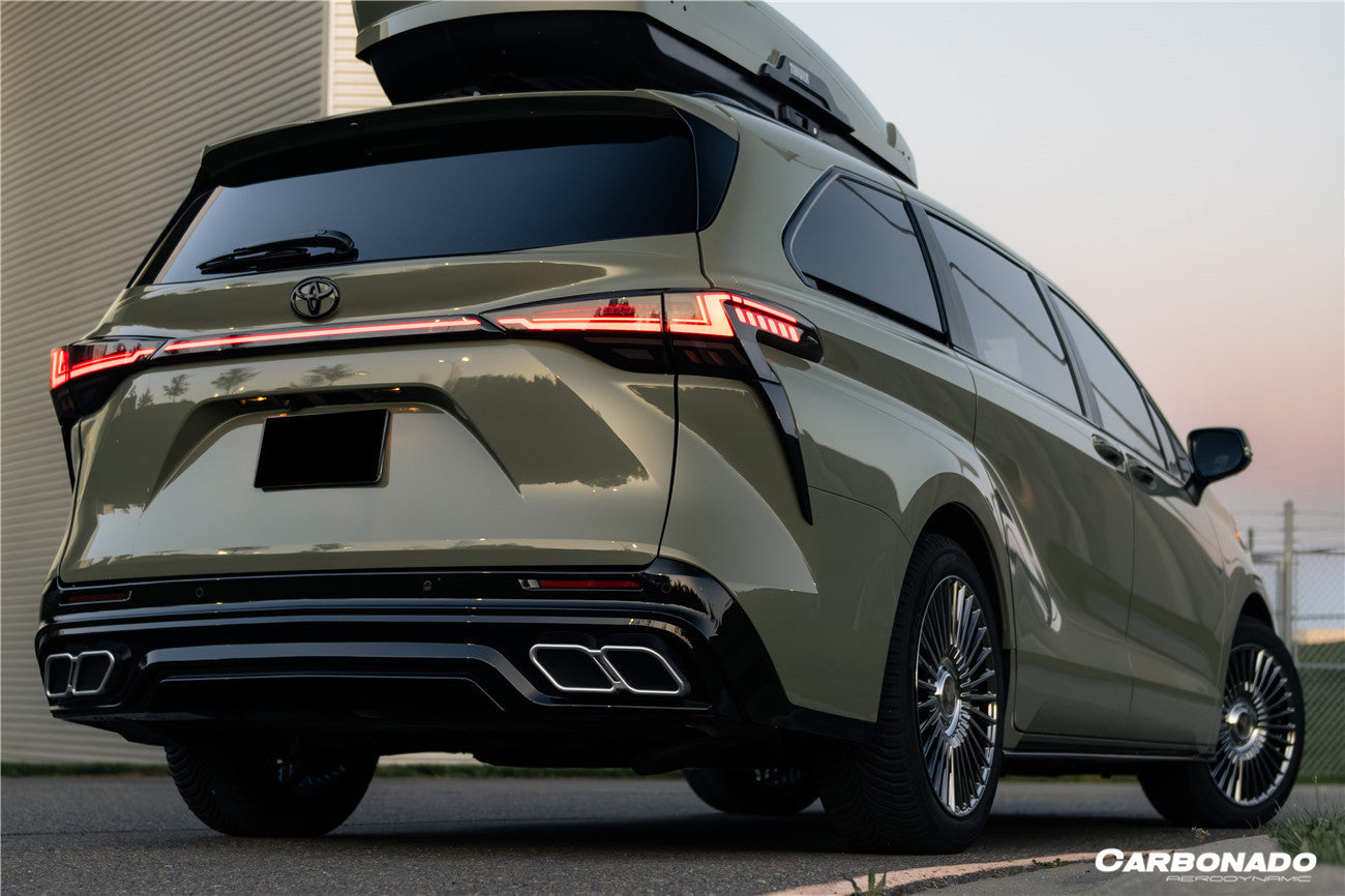 2021-UP Toyota Sienna Thunder Style PP Rear Diffuser with Tips