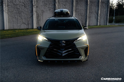 2021-UP Toyota Sienna Thunder Style PP Front Bumper with Lip and Grills and LED Light
