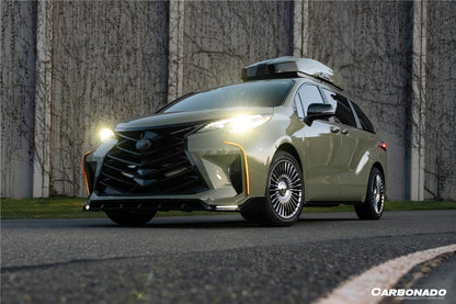 2021-UP Toyota Sienna Thunder Style PP Front Bumper with Lip and Grills and LED Light