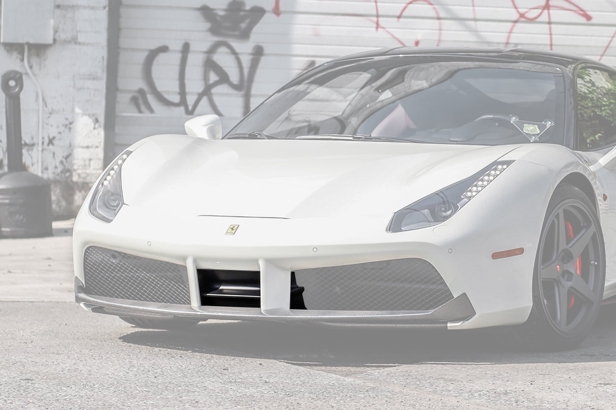 2015-2020 Ferrari 488 GTB & Spider Dry Carbon Fiber Front Air Splitter - Carbonado