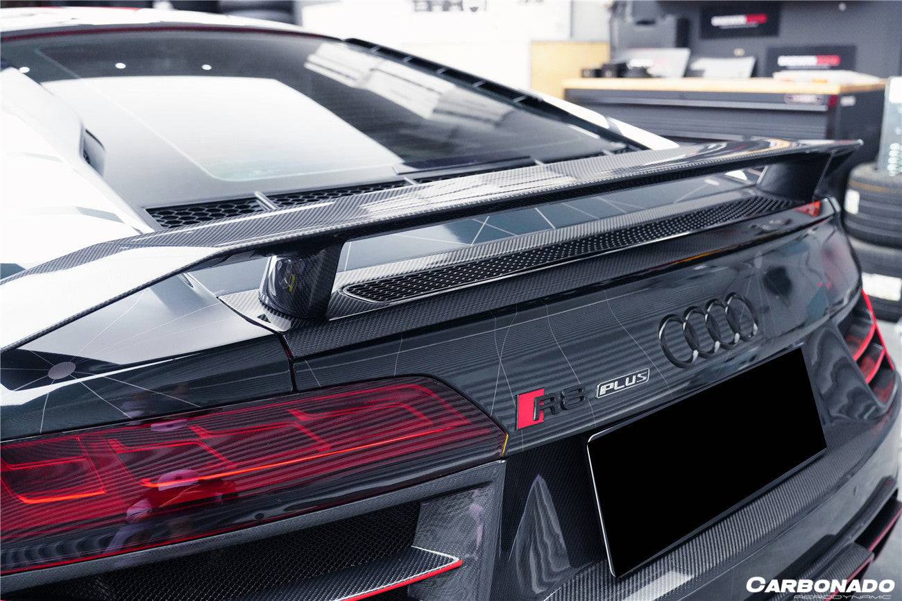 2016-2019 Audi R8 GEN2 V10 PLUS Coupe ONLY GT Style Carbon Fiber Trunk Wing w/ Base - Carbonado