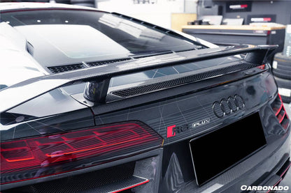 2016-2019 Audi R8 GEN2 V10 PLUS Coupe ONLY GT Style Carbon Fiber Trunk Wing w/ Base - Carbonado