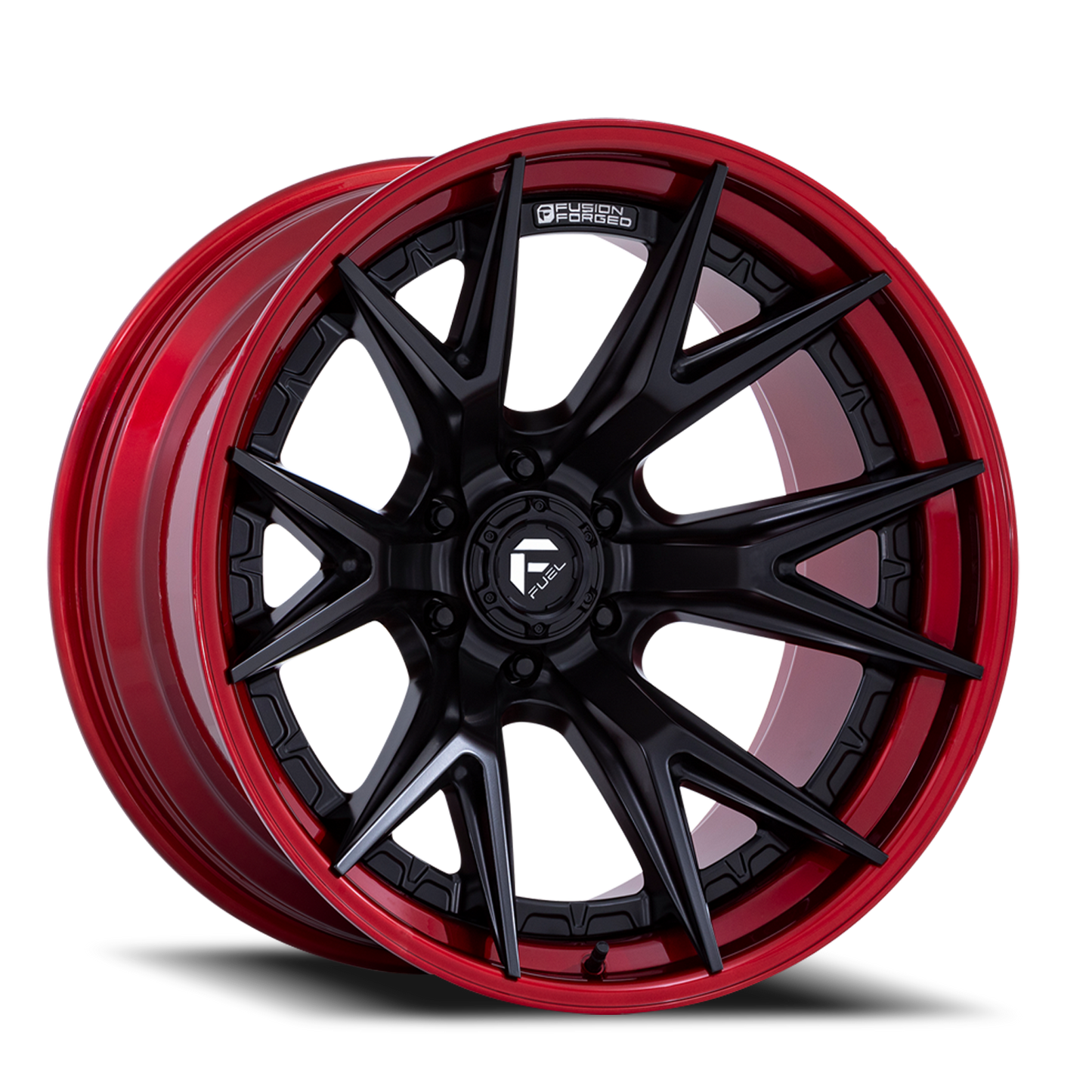 Fuel Off-Road Catalyst FC402MQ 20x9 +1 6x135mm 87.1mm Matte Black Candy Red Lip