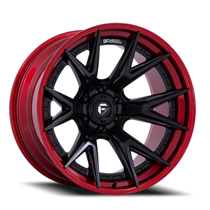 Fuel Off-Road Catalyst FC402MQ 20x10 -18 6x135mm 87.1mm Matte Black Candy Red Lip
