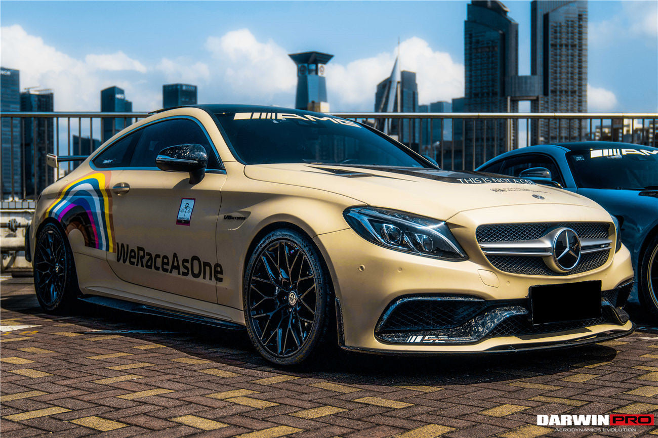 2015-2021 Mercedes Benz W205 C63/S AMG Carbon Fiber Front Bumper Trim Set (4pcs) - DarwinPRO Aerodynamics