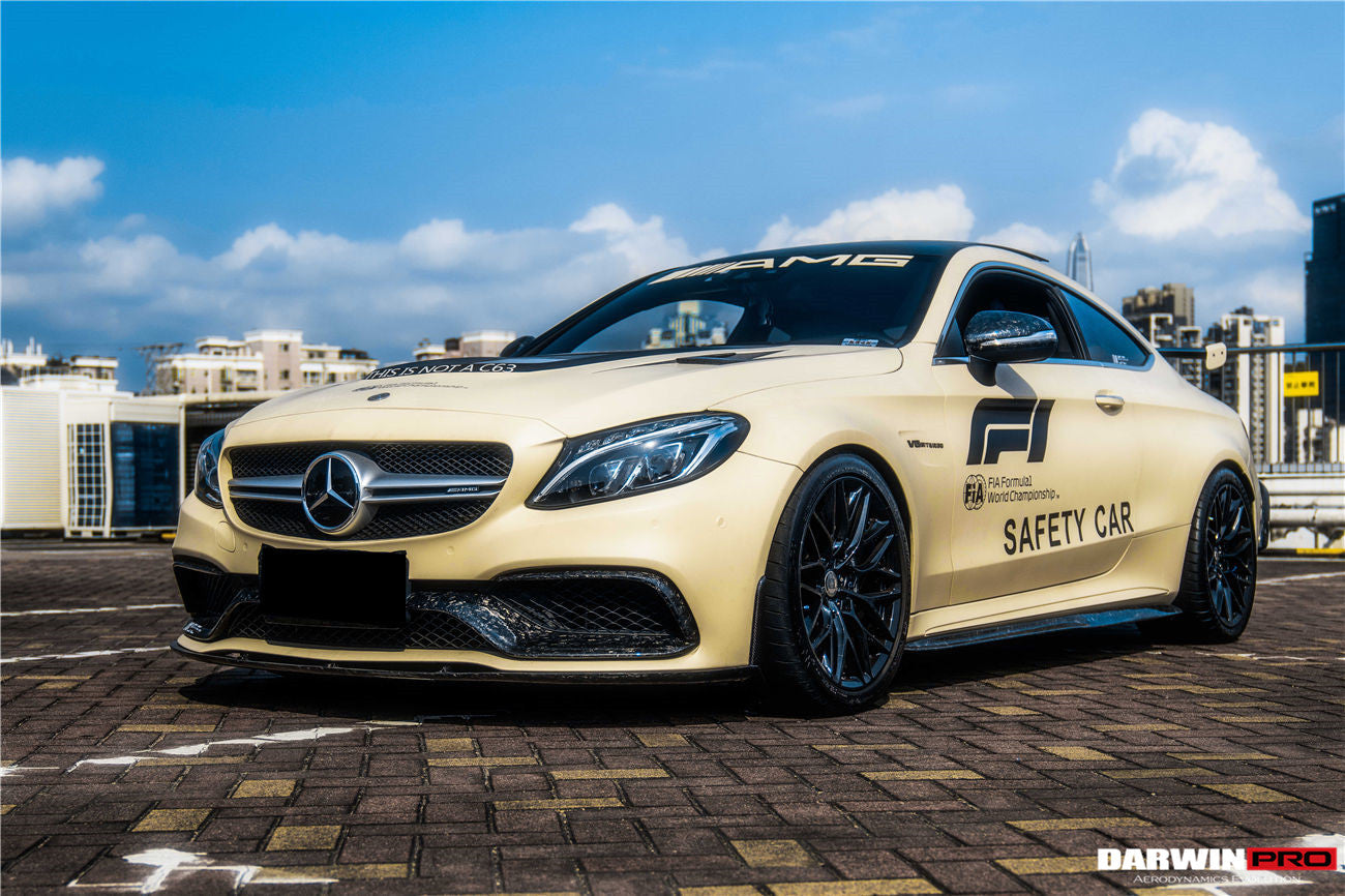 2015-2021 Mercedes Benz W205 C63/S AMG Carbon Fiber Front Bumper Trim Set (4pcs) - DarwinPRO Aerodynamics