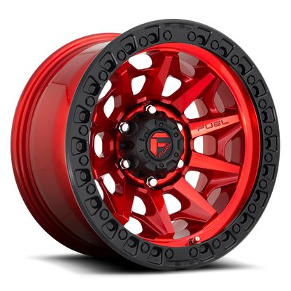 Fuel Off-Road Covert D695 17x9 -12 5x127mm 71.5mm Candy Red Black Bead Ring
