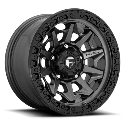 Fuel Off-Road Covert D716 17x9 -12 6x139.7mm 106.1mm Matte Gunmetal Black Bead Ring