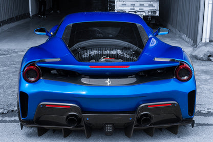 2015-2020 Ferrari 488 Spider Pista Style Carbon Fiber Rear Bumper And Wing