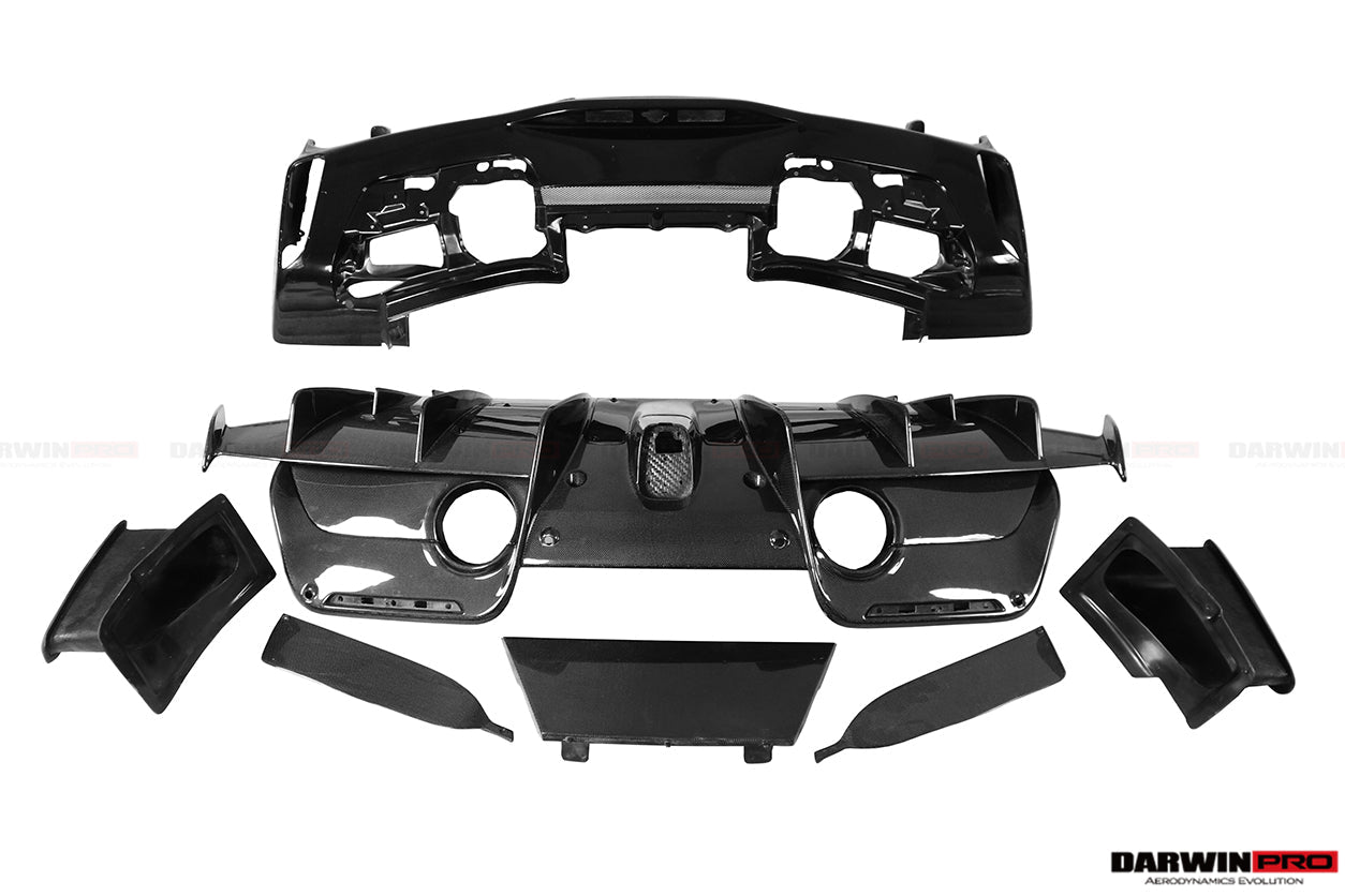 2015-2020 Ferrari 488 Spider Pista Style Carbon Fiber Rear Bumper And Wing