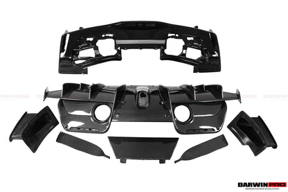 2015-2020 Ferrari 488 Spider Pista Style Carbon Fiber Rear Bumper And Wing