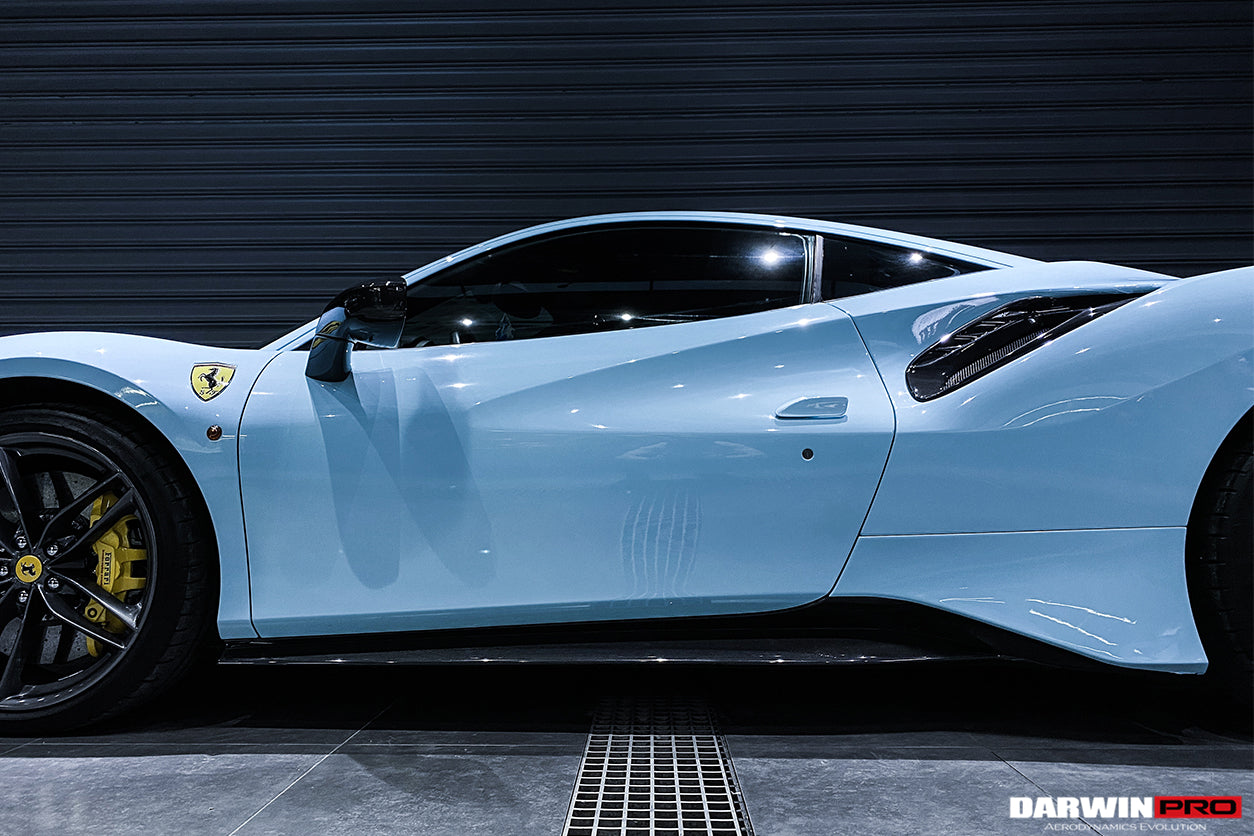 2015-2020 Ferrari 488 GTB | Spider Pista Style Carbon Fiber Side Skirts - DarwinPRO Aerodynamics
