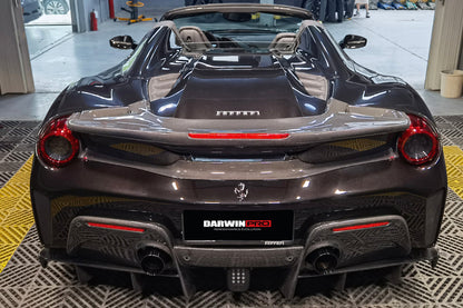 2015-2020 Ferrari 488 Spider Pista Style Carbon Fiber Rear Bumper And Wing