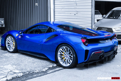 2015-2020 Ferrari 488 Spider Pista Style Carbon Fiber Rear Bumper And Wing