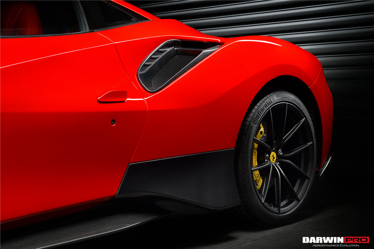 2015-2020 Ferrari 488 GTB | Spider Pista Style Carbon Fiber Side Skirts - DarwinPRO Aerodynamics