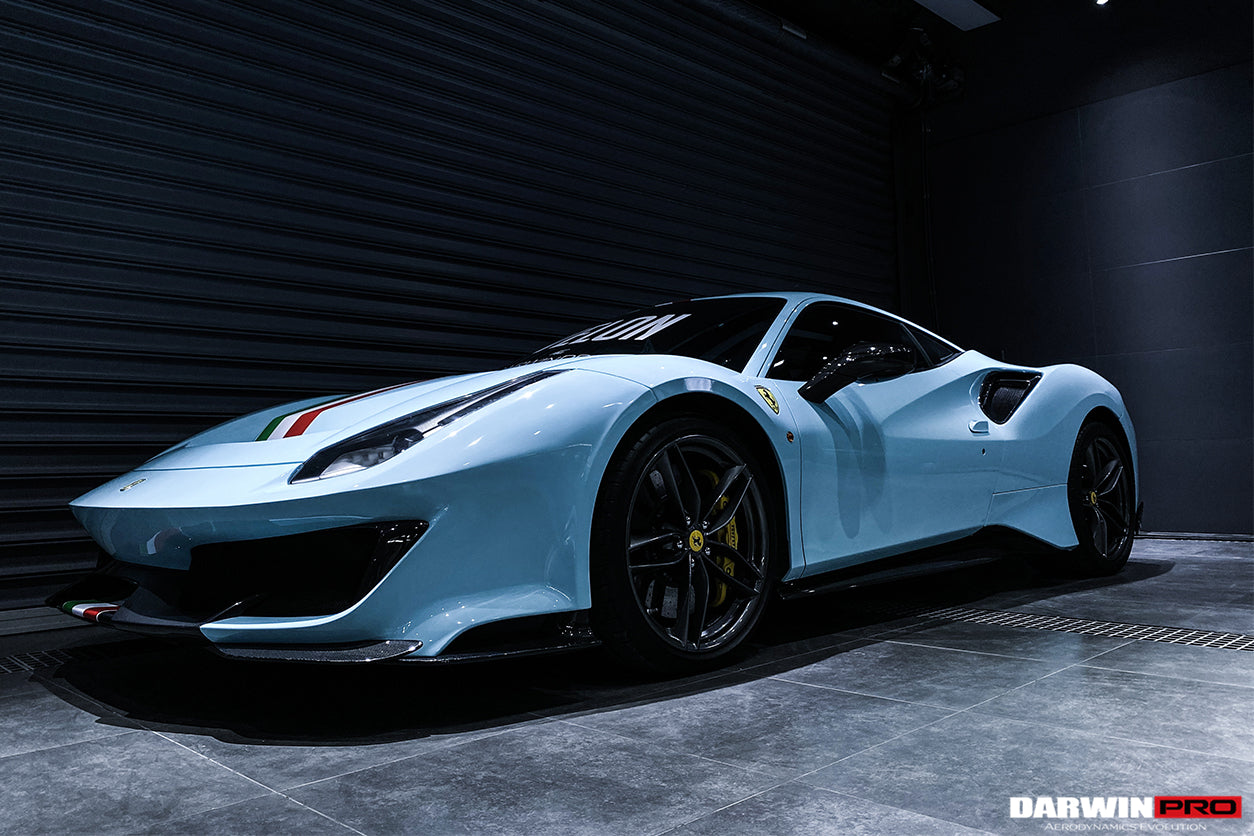 2015-2020 Ferrari 488 GTB | Spider Pista Style Carbon Fiber Side Skirts - DarwinPRO Aerodynamics