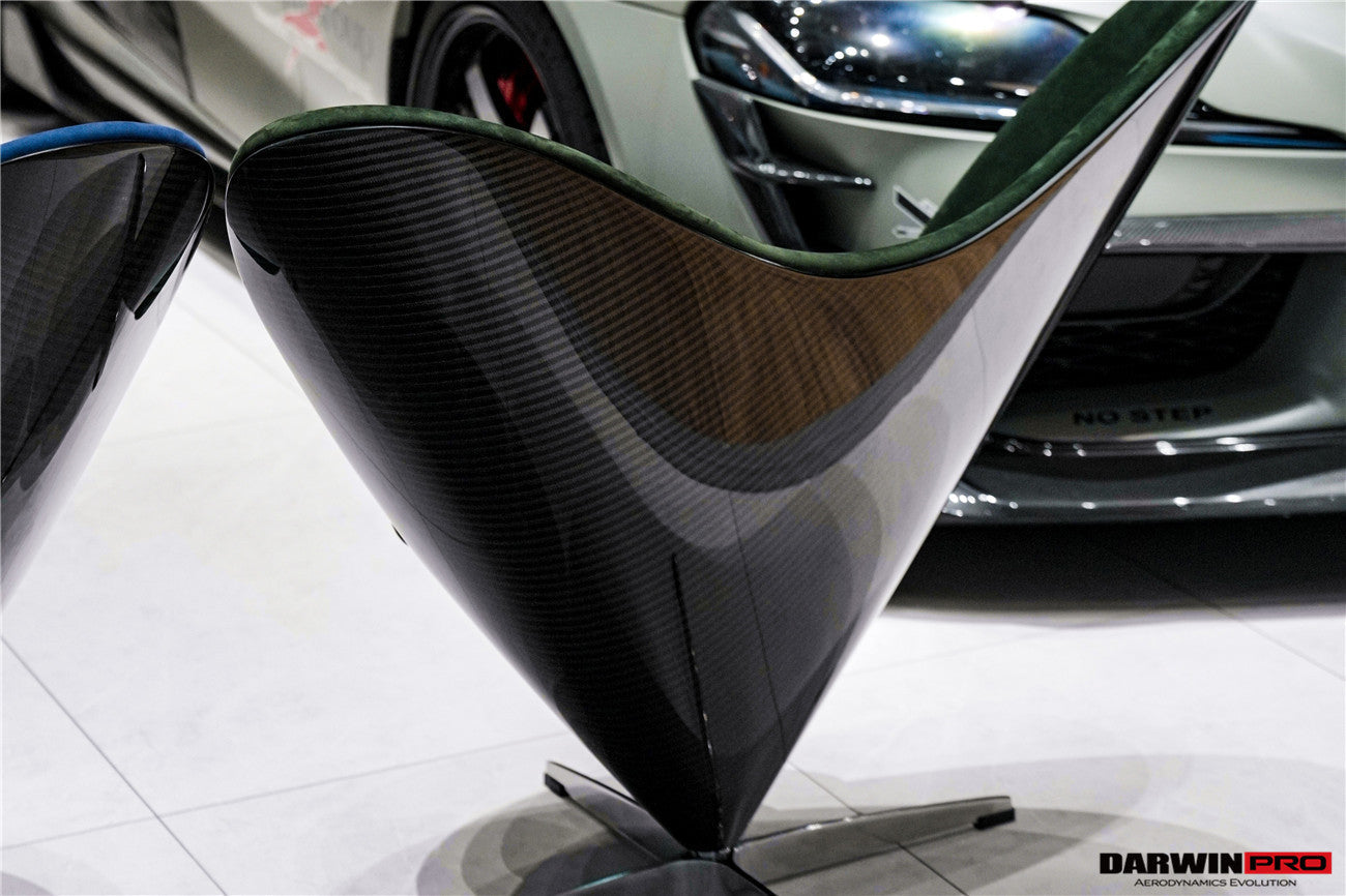 DARWINPRO CARBON FIBER HEART-SHAPED BRITISH GREEN SUEDE LOUNGE CHAIR