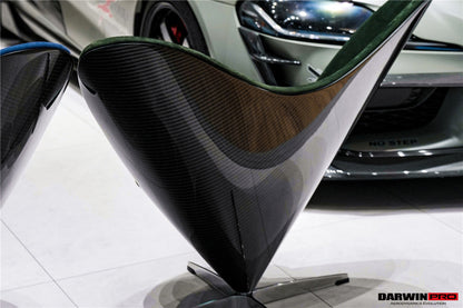 DARWINPRO CARBON FIBER HEART-SHAPED BRITISH GREEN SUEDE LOUNGE CHAIR