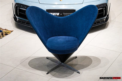 DARWINPRO CARBON FIBER HEART-SHAPED MARINE BLUE SUEDE LOUNGE CHAIR