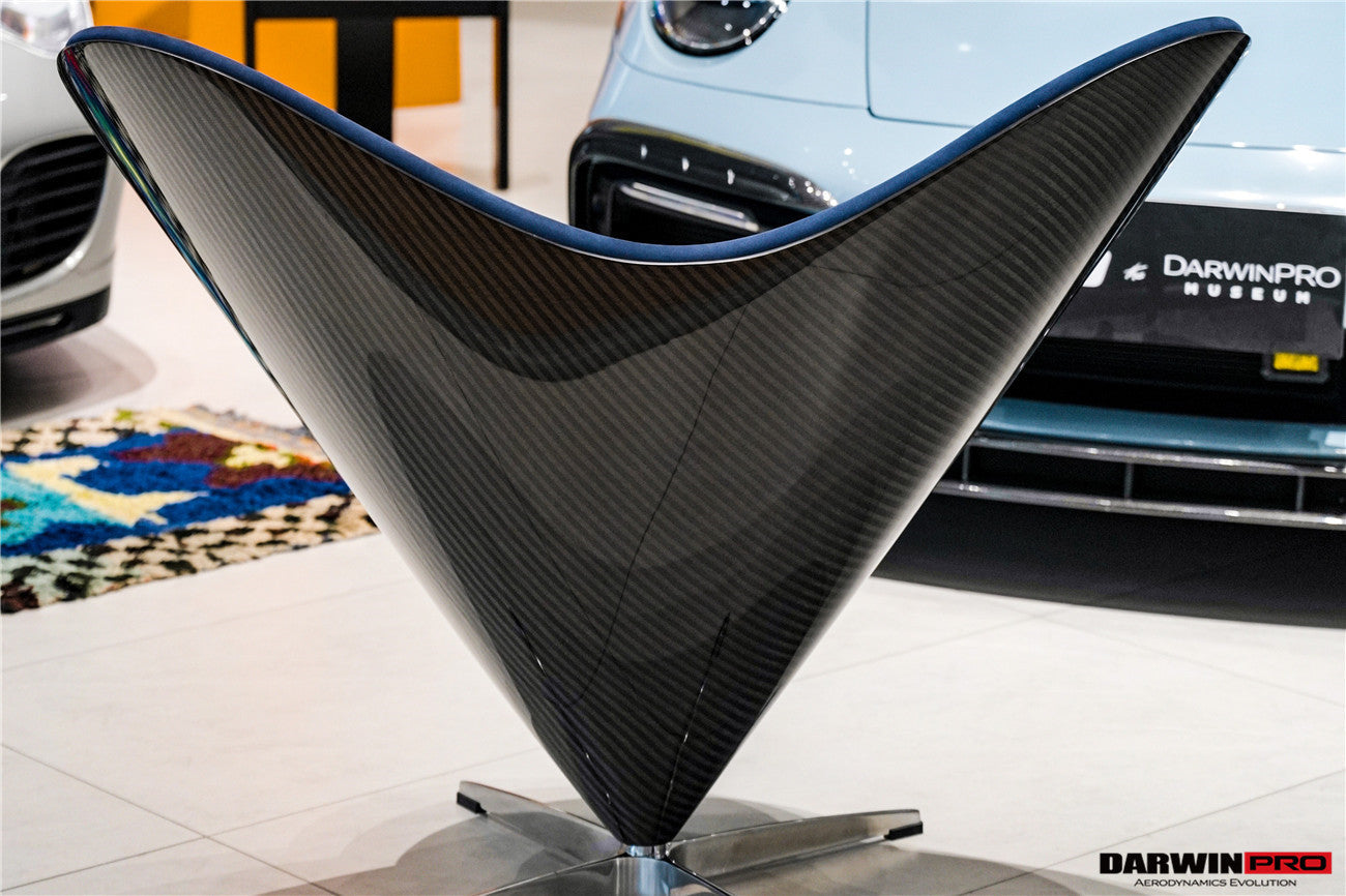 DARWINPRO CARBON FIBER HEART-SHAPED MARINE BLUE SUEDE LOUNGE CHAIR