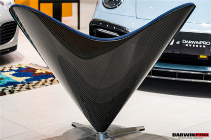 DARWINPRO CARBON FIBER HEART-SHAPED MARINE BLUE SUEDE LOUNGE CHAIR