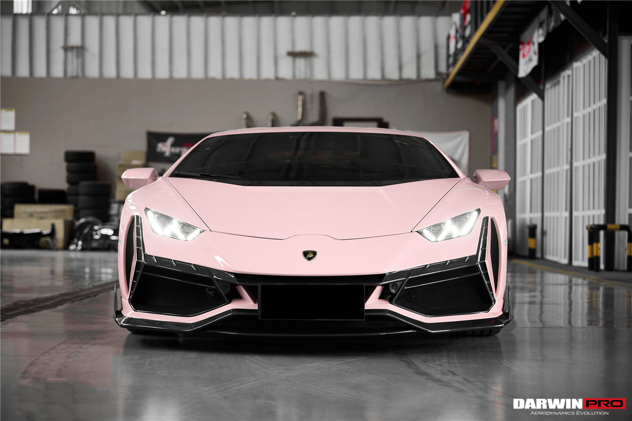 DarwinPRO 2015-2025 Lamborghini Huracan LP610 & LP580 & EVO & Tecnica BKSSII Style Front Bumper - DarwinPRO Aerodynamics