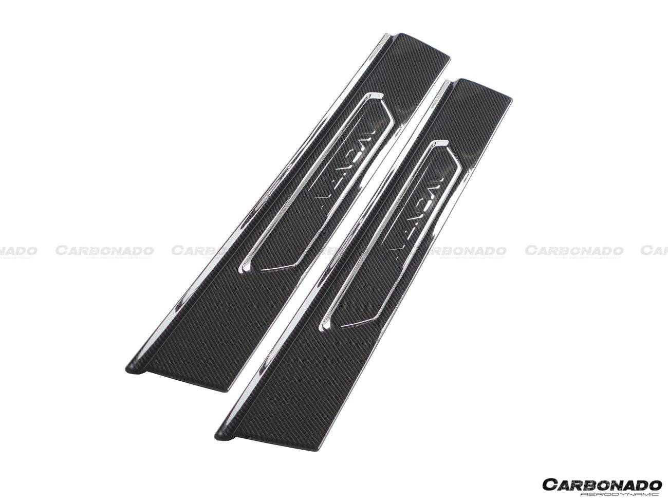 2011-2016 Lamborghini Aventador LP700 Coupe/Roadster OEM Style Carbon Fiber Door Still Plate Caps - Carbonado Aero