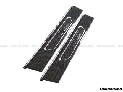 2011-2016 Lamborghini Aventador LP700 Coupe/Roadster OEM Style Carbon Fiber Door Still Plate Caps - Carbonado Aero