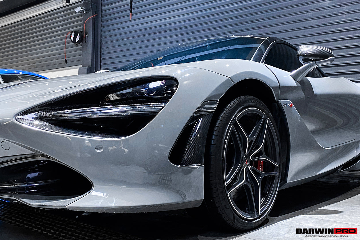 2017-2020 McLaren 720s Dry Carbon Fiber Headlight Inserts Tim Replacement - DarwinPRO Aerodynamics