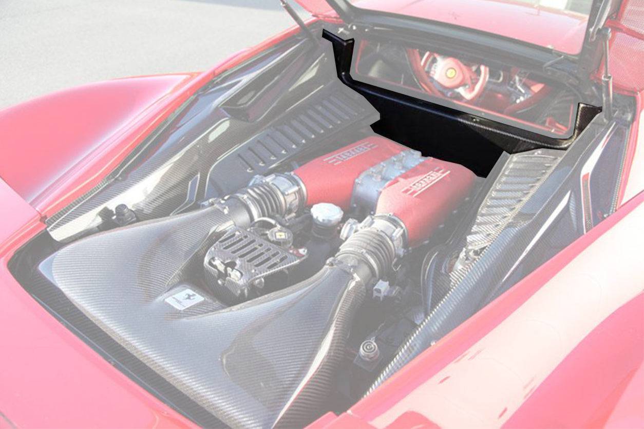 2010-2015 Ferrari 458 Coupe & Spider OE Style DRY Carbon Fiber Inner Engine Bay Cover - Carbonado