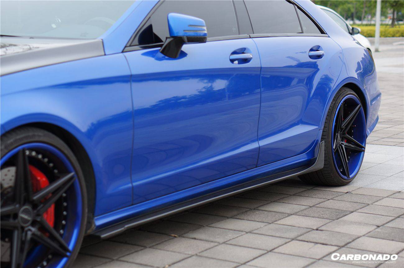 2010-2018 Mercedes Benz W218 CLS Class DP Style Side Skirts Under Board - Carbonado