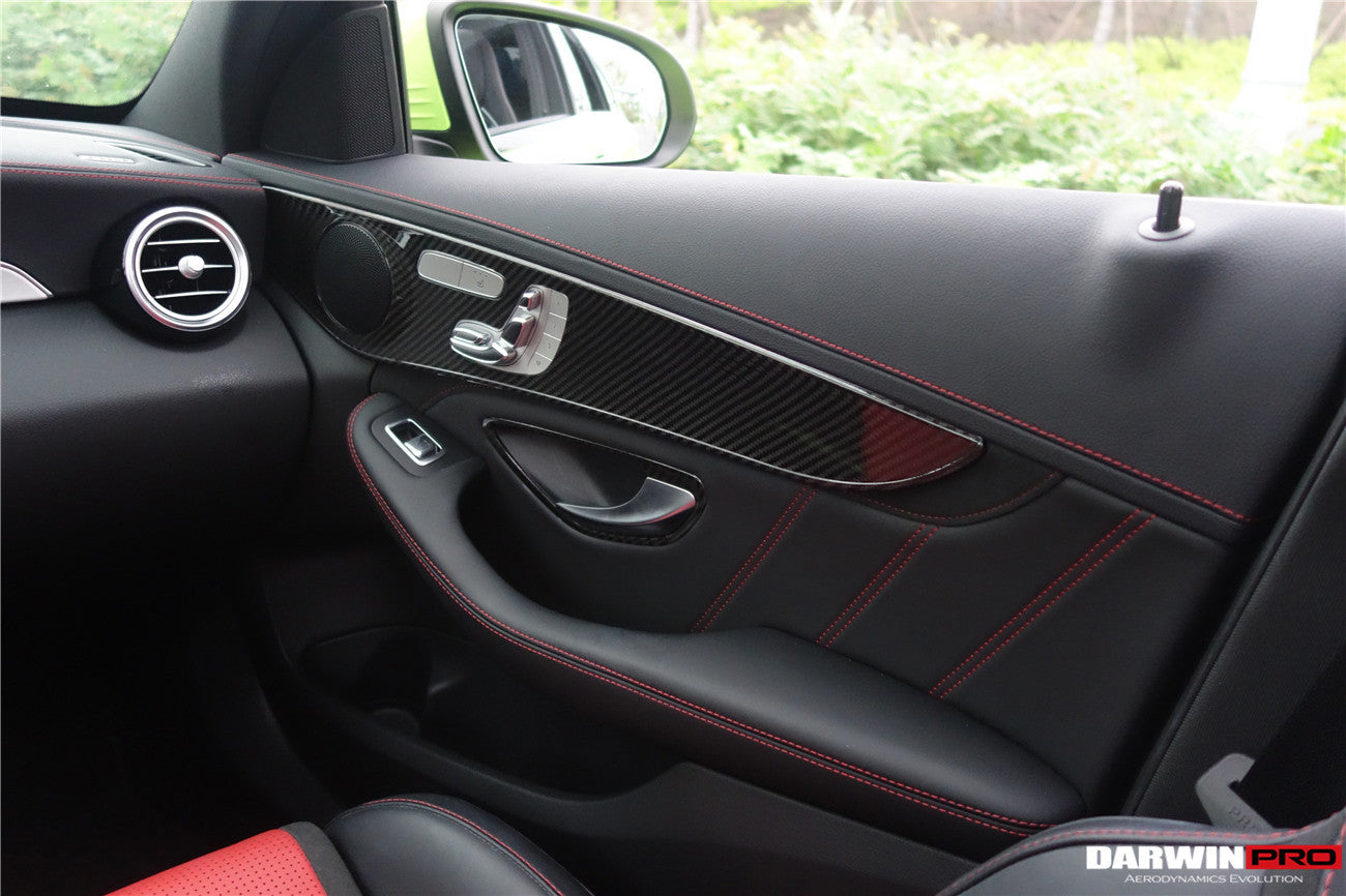 2015-2021 Mercedes Benz W205 C Class GLC X253 Carbon Fiber Interior Door Handle Cover Trim - DarwinPRO Aerodynamics