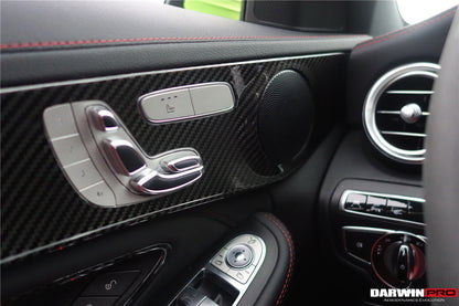 2015-2021 Mercedes Benz W205 C63/S AMG Sedan Carbon Fiber Interior Door Panel Trim Cover Strip - DarwinPRO Aerodynamics