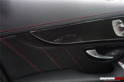 2015-2021 Mercedes Benz W205 C63/S AMG Sedan Carbon Fiber Interior Door Panel Trim Cover Strip - DarwinPRO Aerodynamics