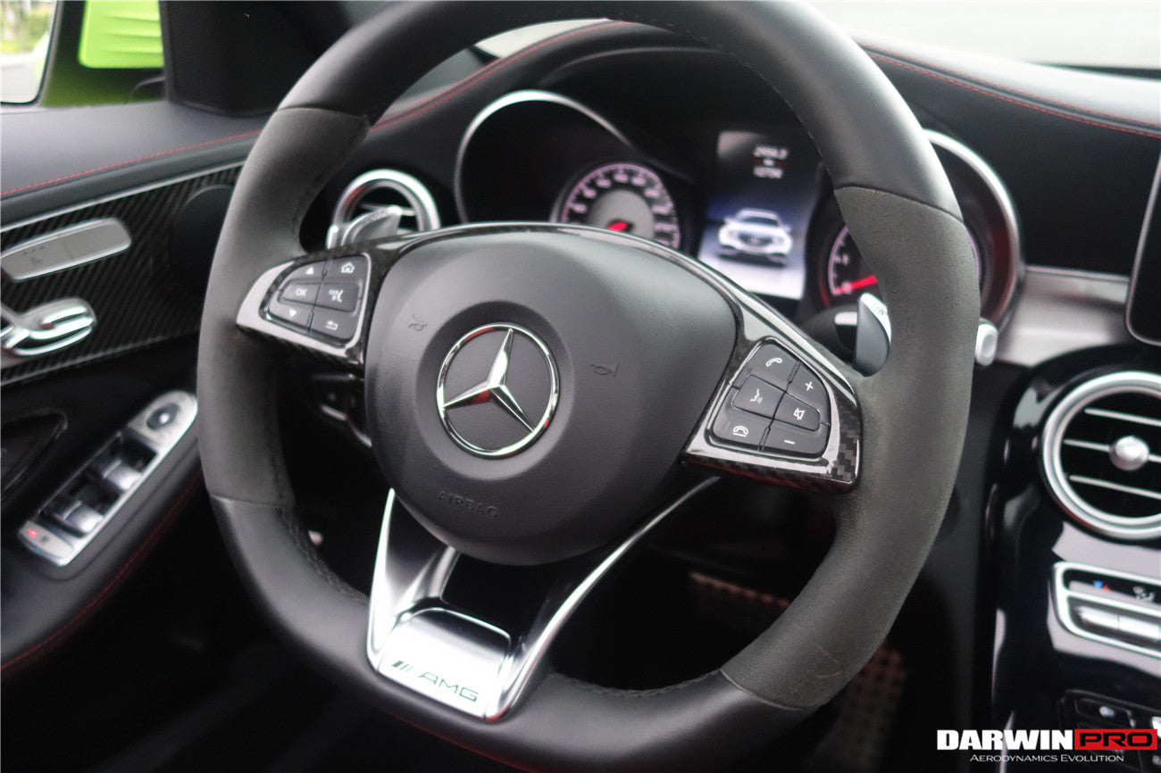 2015-2021 Mercedes Benz W205 C63 AMG Carbon Fiber Interior Steering wheel Trim - DarwinPRO Aerodynamics