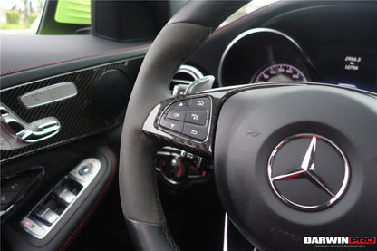 2015-2021 Mercedes Benz W205 C63 AMG Carbon Fiber Interior Steering wheel Trim - DarwinPRO Aerodynamics