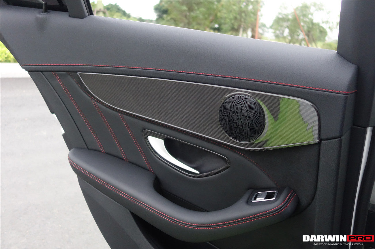 2015-2021 Mercedes Benz W205 C Class GLC X253 Carbon Fiber Interior Door Handle Cover Trim - DarwinPRO Aerodynamics