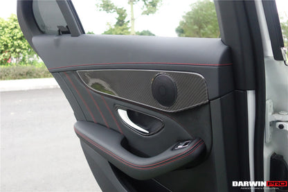 2015-2021 Mercedes Benz W205 C Class GLC X253 Carbon Fiber Interior Door Handle Cover Trim - DarwinPRO Aerodynamics