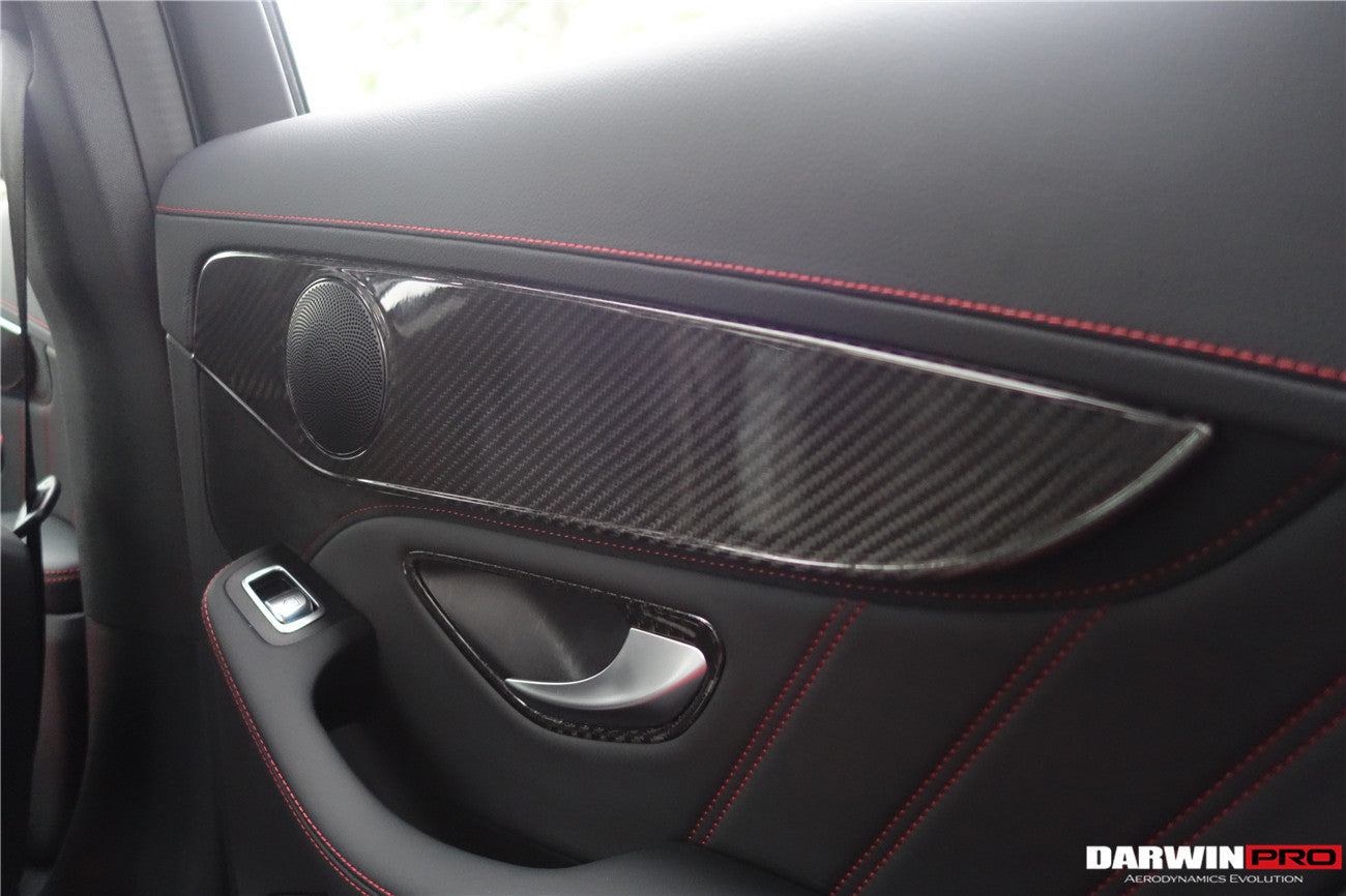 2015-2021 Mercedes Benz W205 C63/S AMG Sedan Carbon Fiber Interior Door Panel Trim Cover Strip - DarwinPRO Aerodynamics
