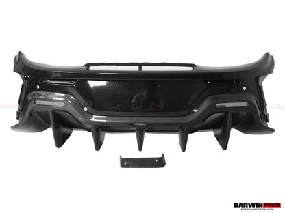 2015-2020 McLaren 540C/570S/570GT 600LT-Style Partial Carbon Fiber Rear Bumper with Diffuser  and Trunk Spoiler and Engine Trunk and Exhaust - DarwinPRO Aerodynamics